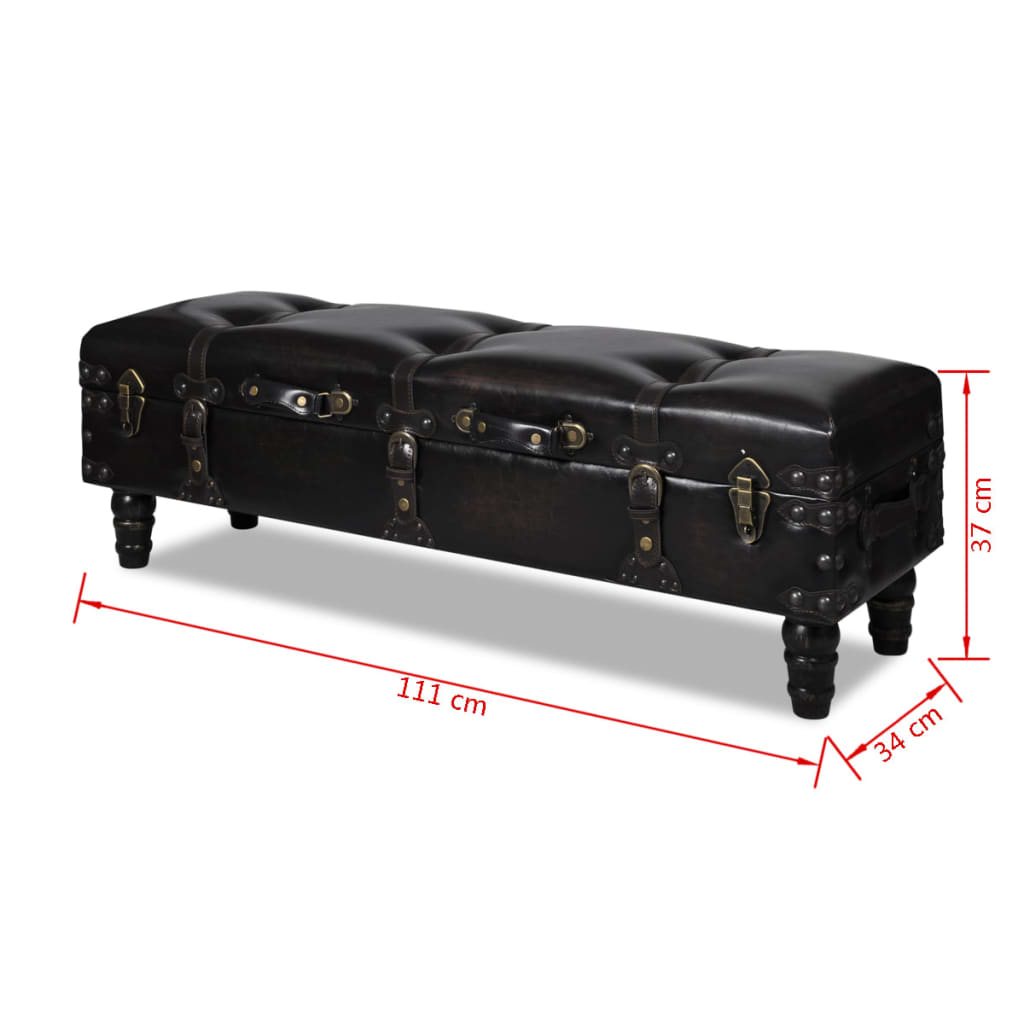 Long storage bench, brown