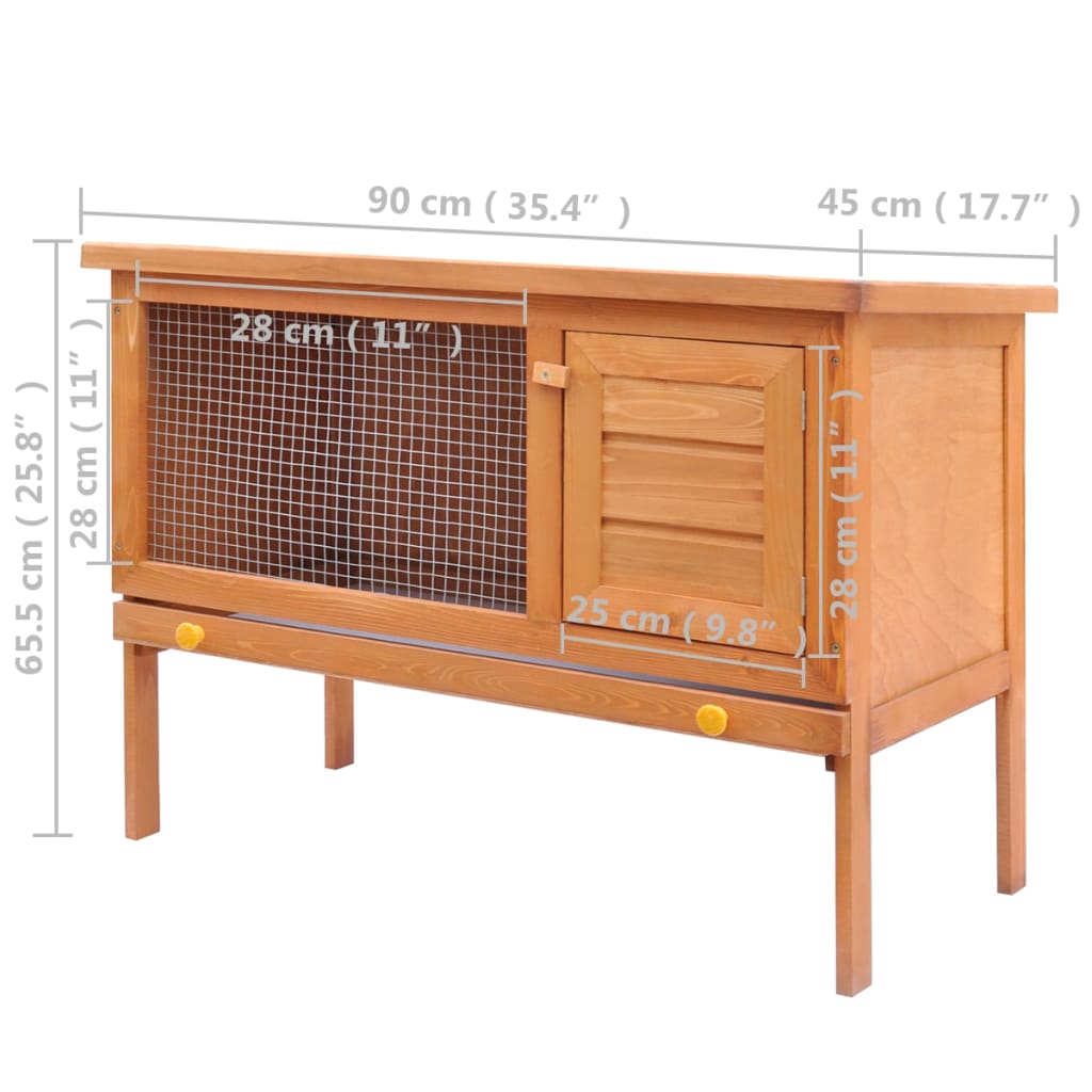 Rabbit cage small animal shelter cage, 1 level, wood