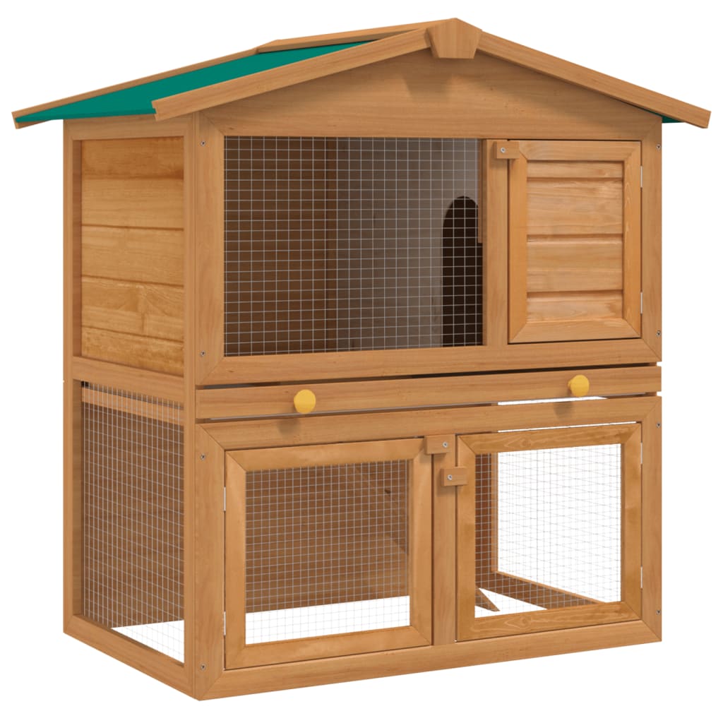 Outdoor rabbit cage small animal shelter cage 3 doors wood