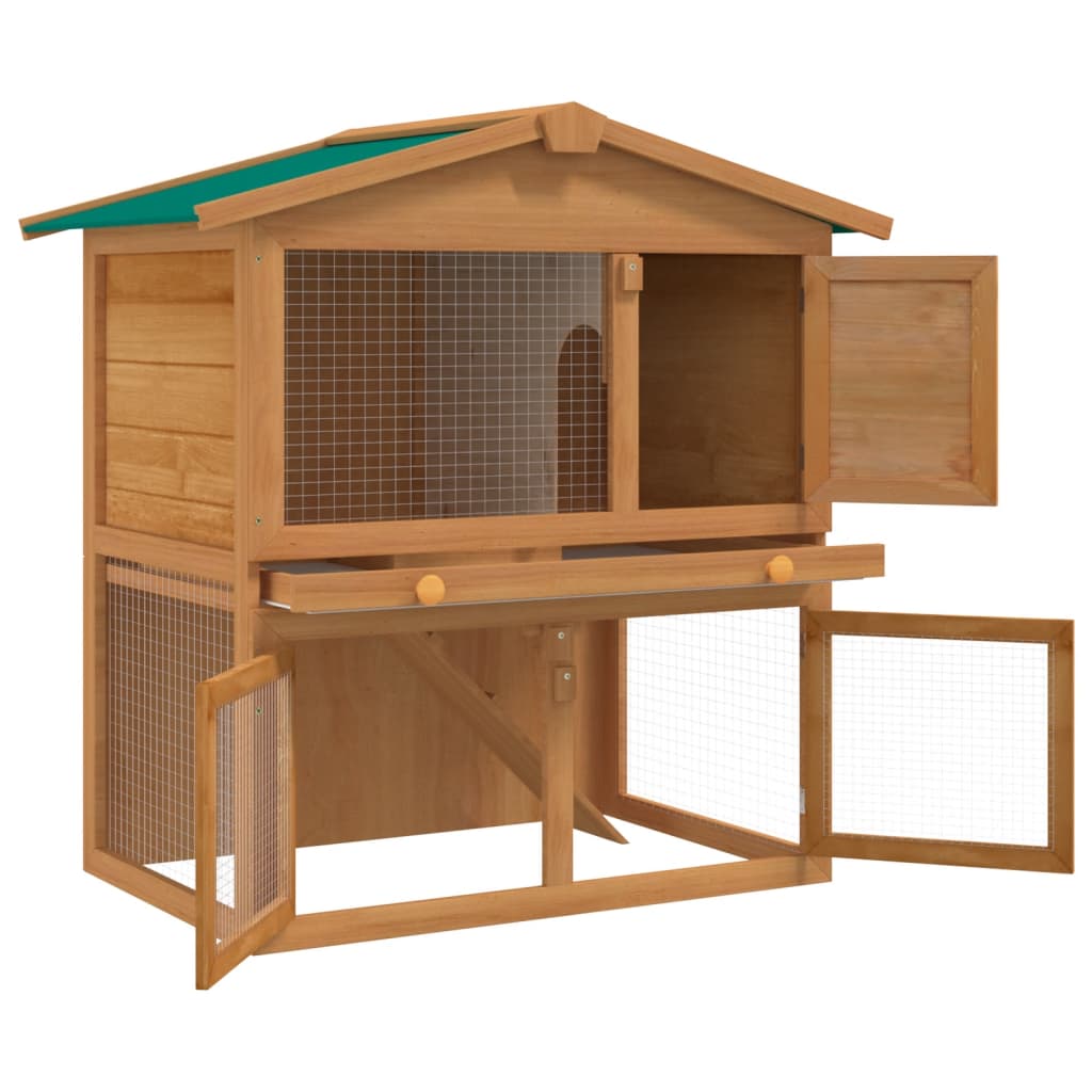 Outdoor rabbit cage small animal shelter cage 3 doors wood