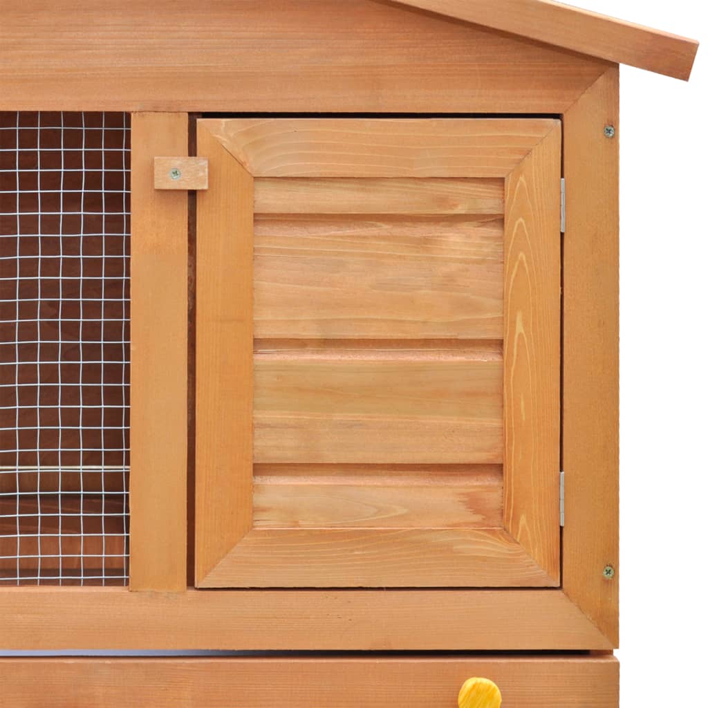 Outdoor rabbit cage small animal shelter cage 3 doors wood