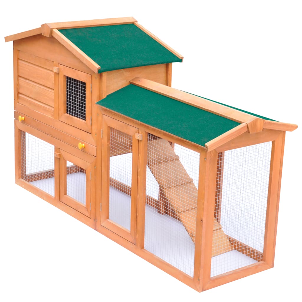 Outdoor rabbit cage, small animal shelter, wood