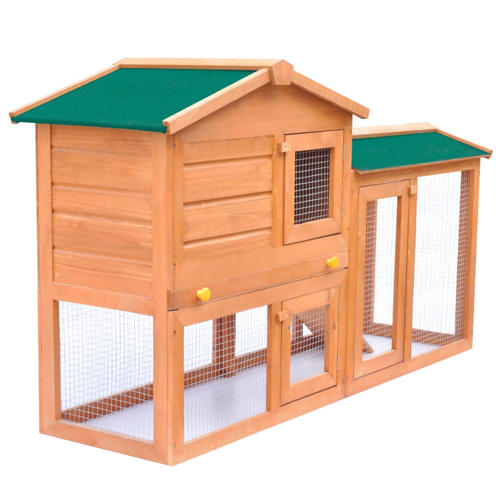 Outdoor rabbit cage, small animal shelter, wood