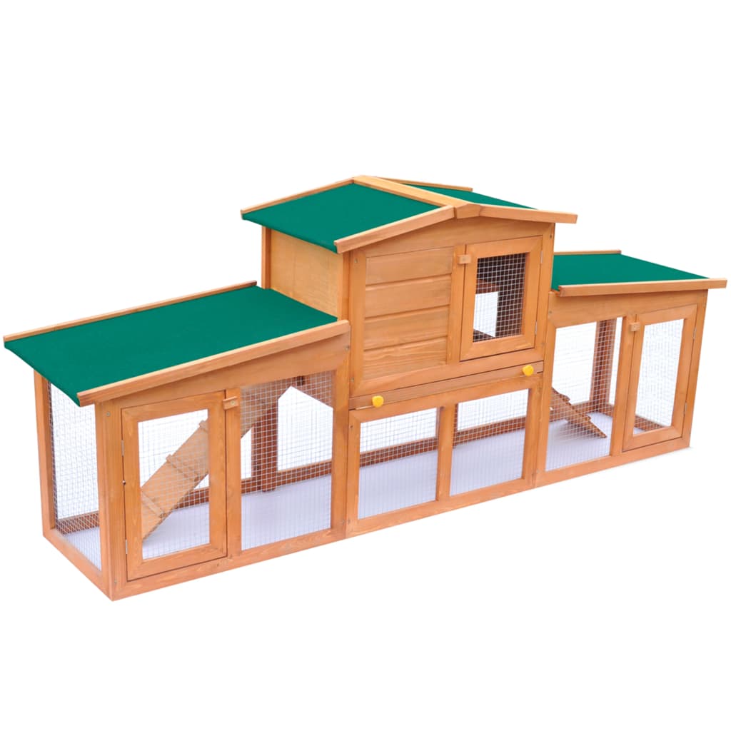 Large rabbit cage small animal shelter cage with wooden roof