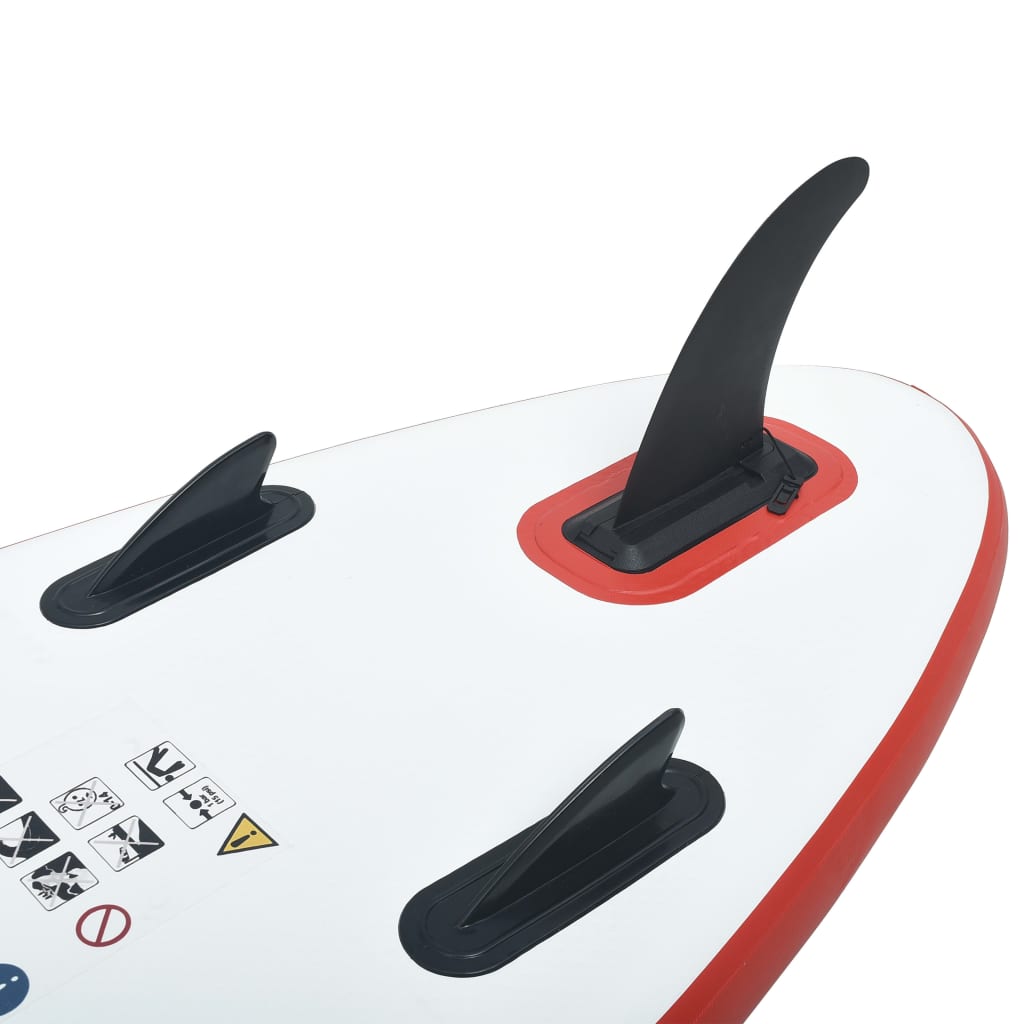 SUP board set, surfing SUP board, red and white, inflatable