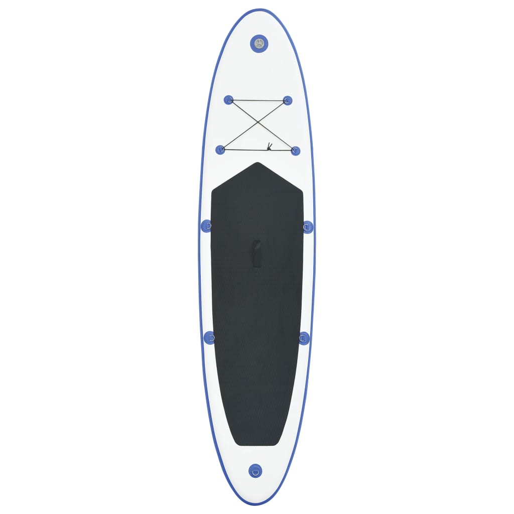 SUP board set, surfing SUP board, blue and white, inflatable