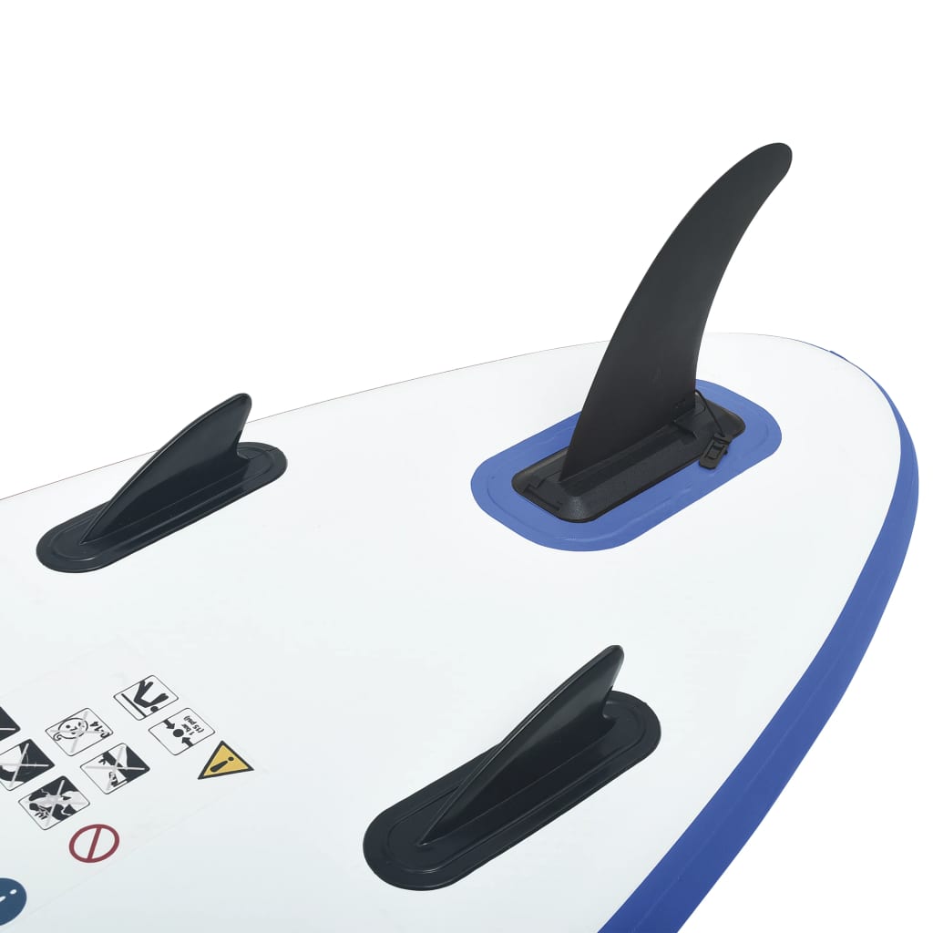 SUP board set, surfing SUP board, blue and white, inflatable