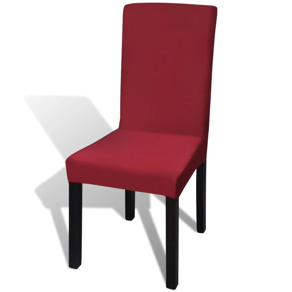 Straight elastic seat covers, 6 pcs., burgundy red