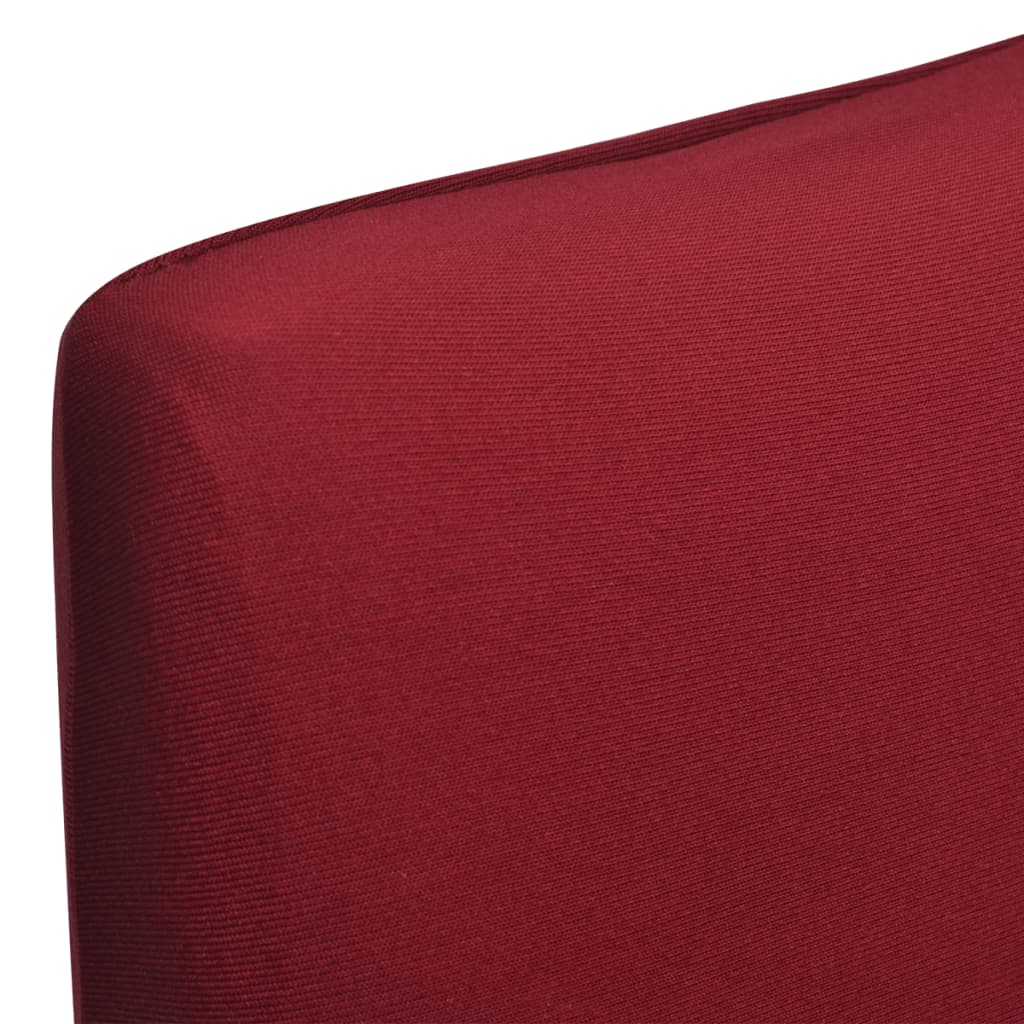 Straight elastic seat covers, 6 pcs., burgundy red