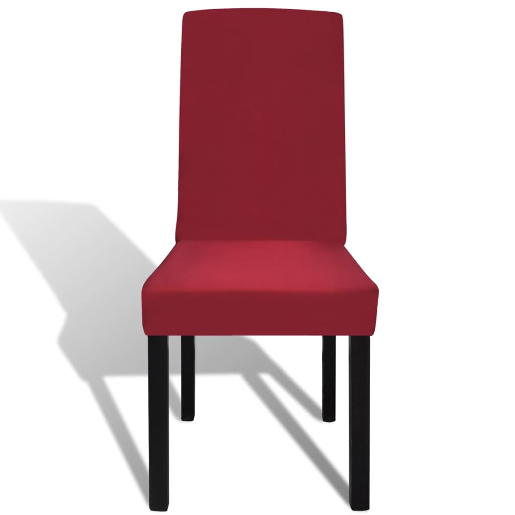 Straight elastic seat covers, 6 pcs., burgundy red