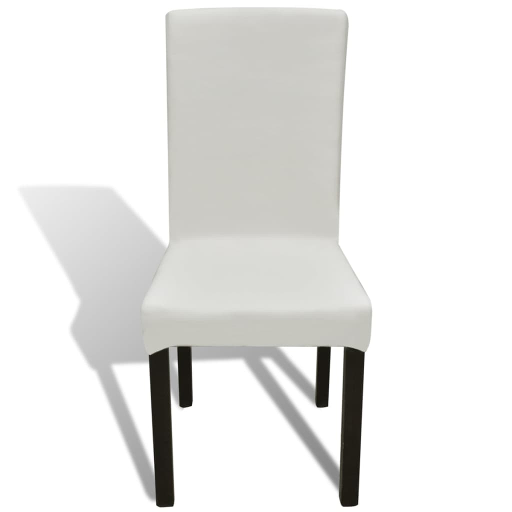 Straight elastic chair covers, 6 pcs., cream