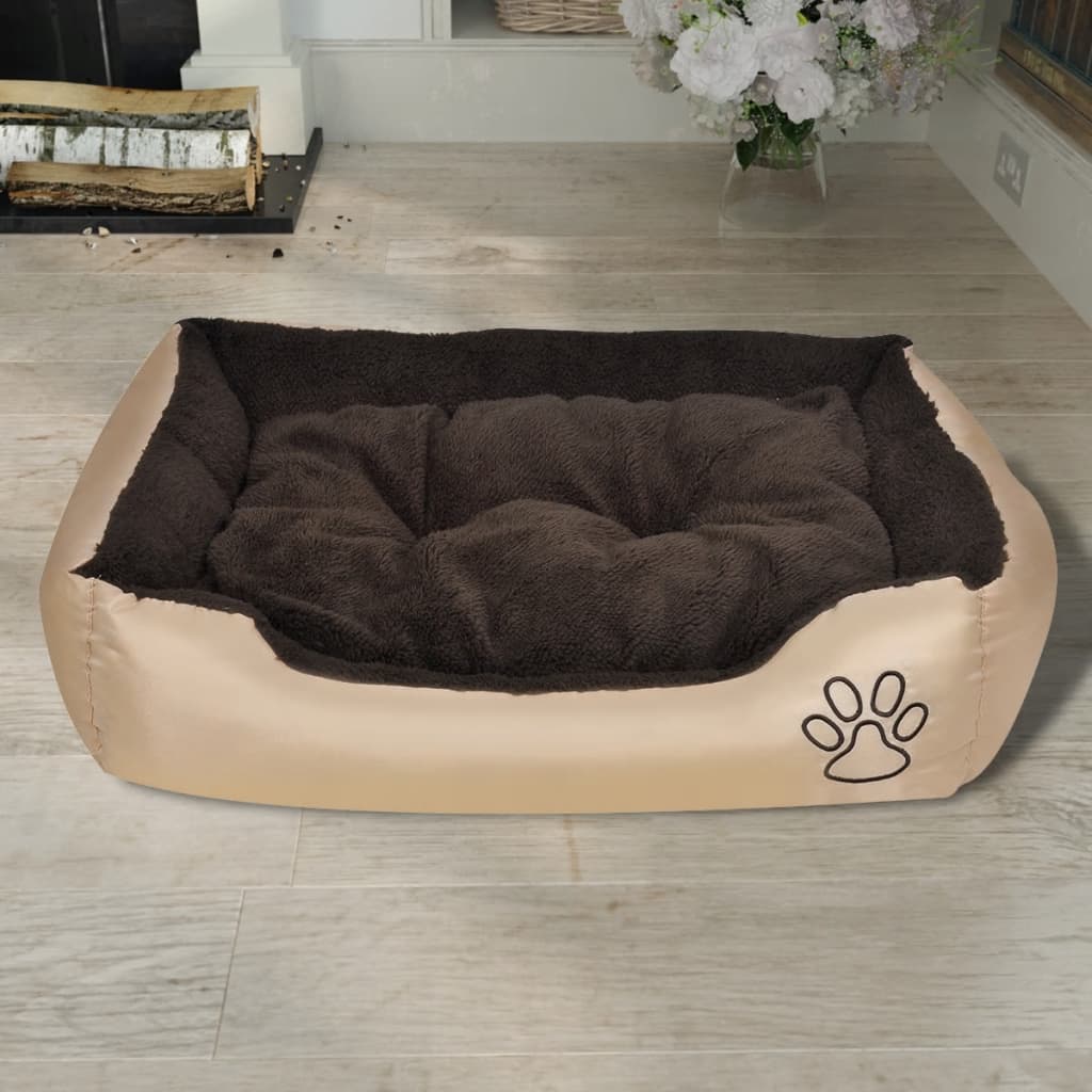 Warm dog bed with padded cushion, L