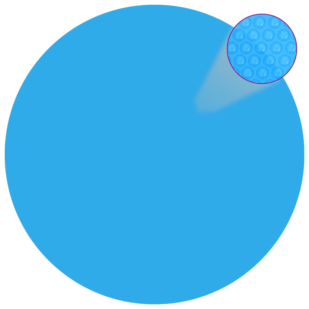 Round PE solar pool cover 488 cm blue