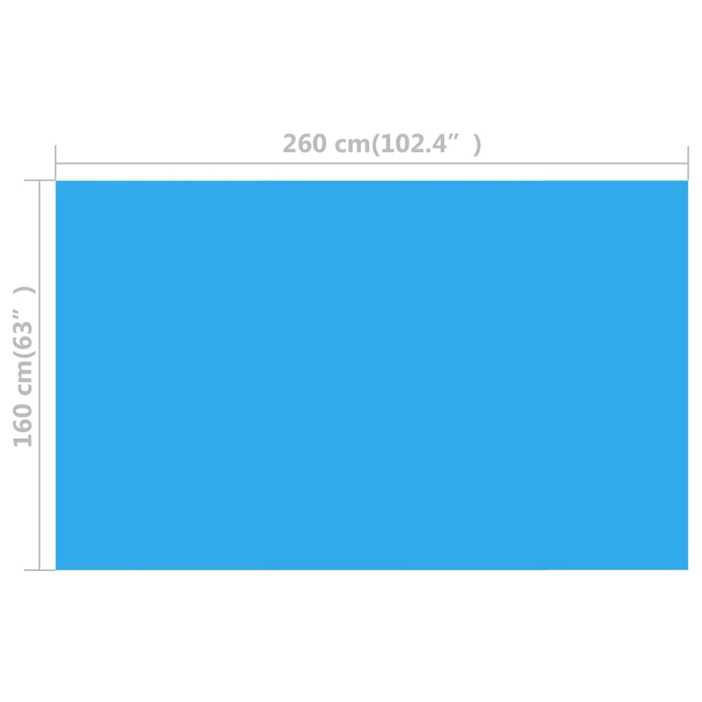 Rectangular pool cover, 260 x 160 cm, blue PE