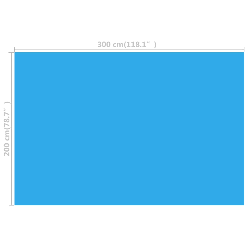 Rectangular PE solar film, 300 x 200 cm, blue