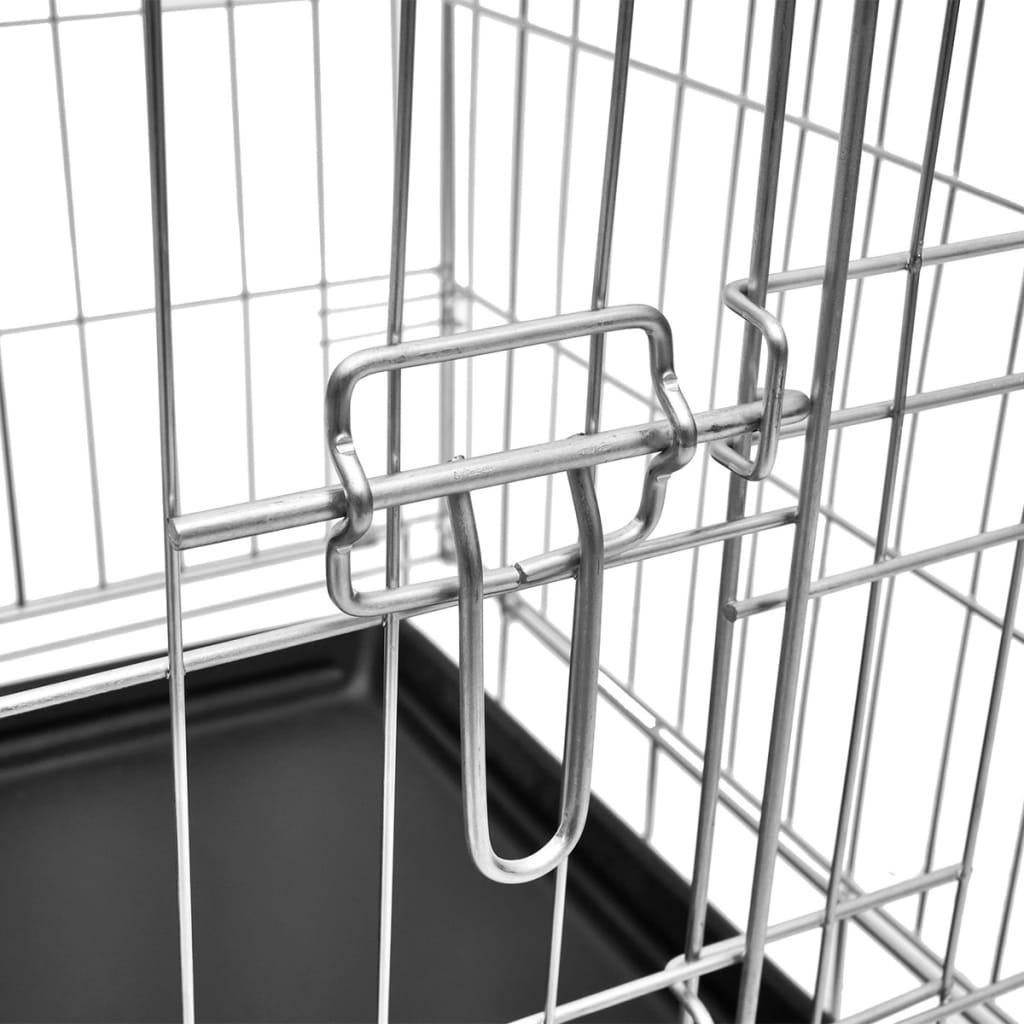 Foldable dog cage, metal, L