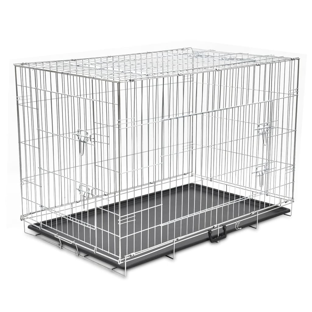 Foldable dog cage, metal, XXL