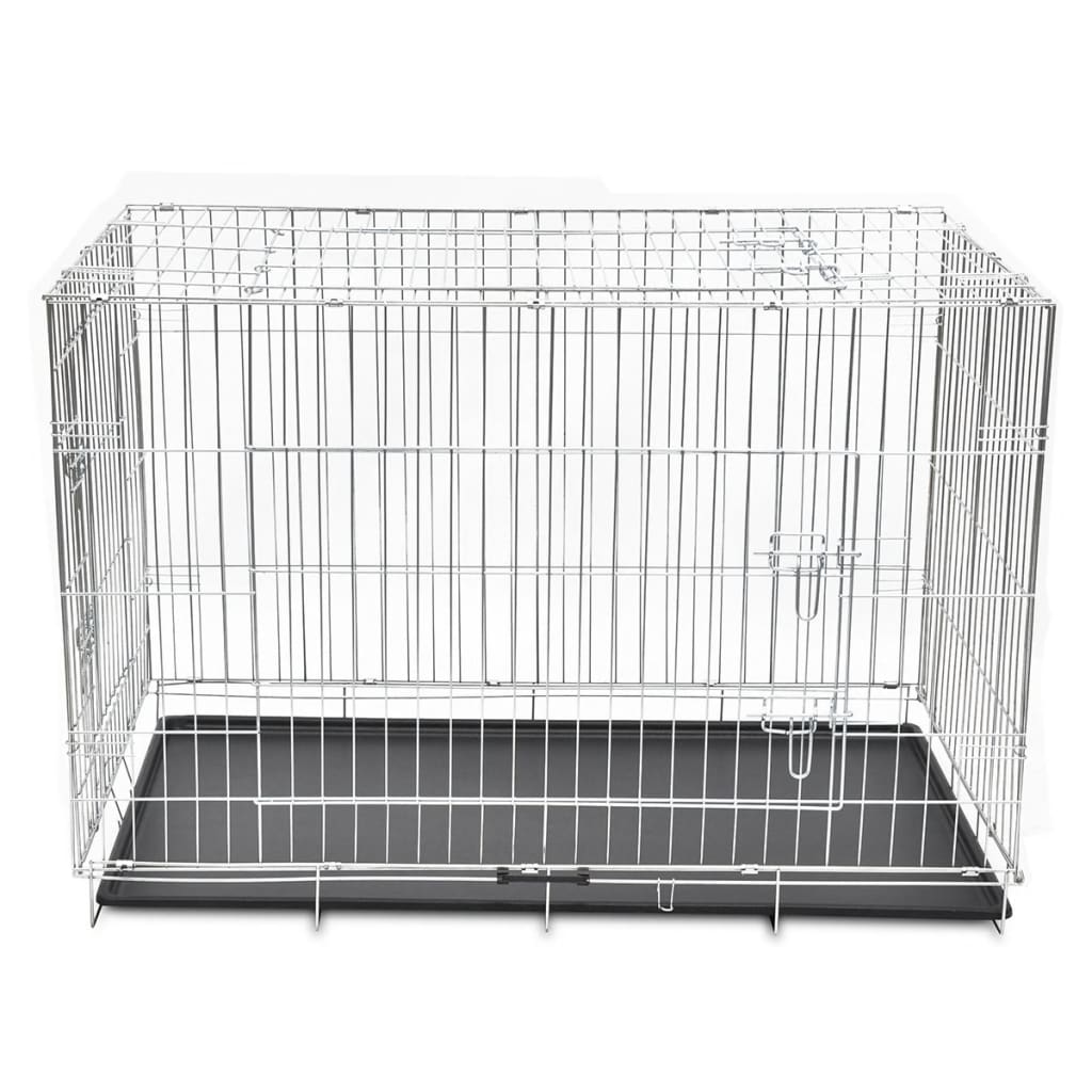 Foldable dog cage, metal, XXL