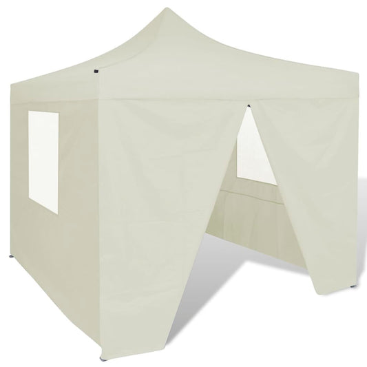 41464 vidaXL Cream Foldable Tent 3 x 3 m with 4 Walls
