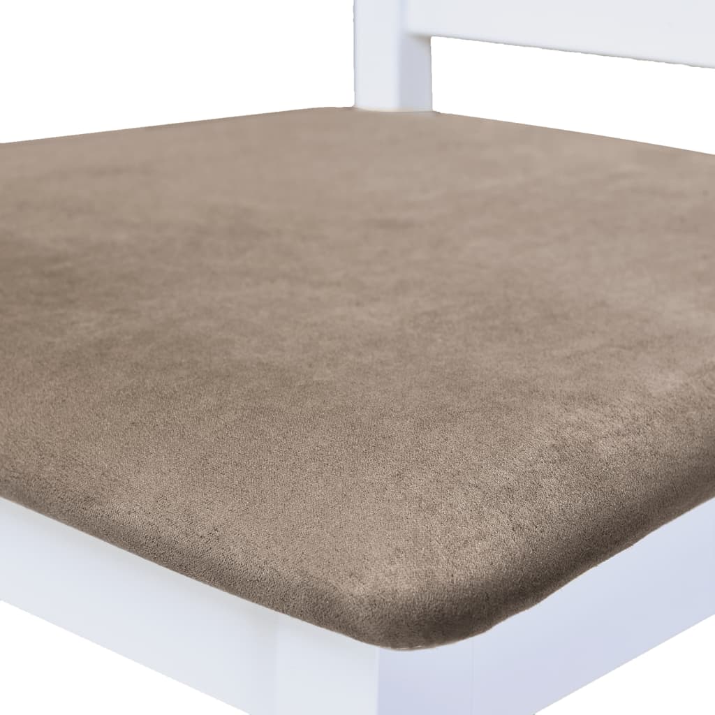 Scaune de bar, 2 buc., alb, material textil