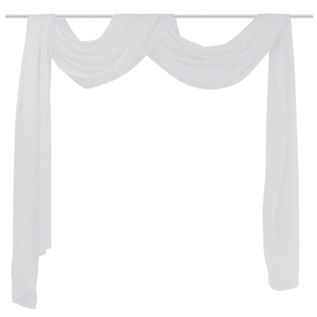 Transparent voile drapery 140 x 600 cm, white