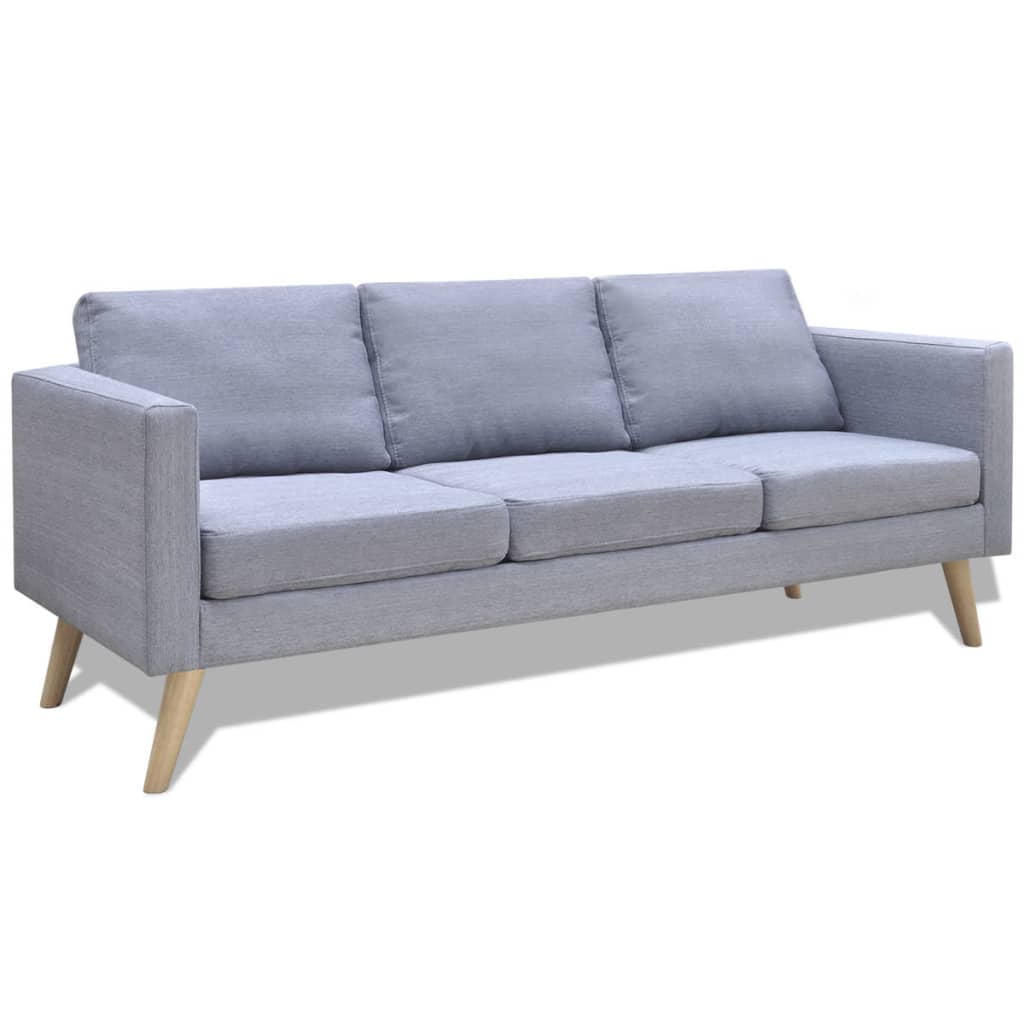 3-seater sofa, textile material, light grey