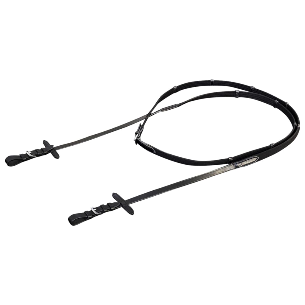 Pony leather bridle with hook and loop, black