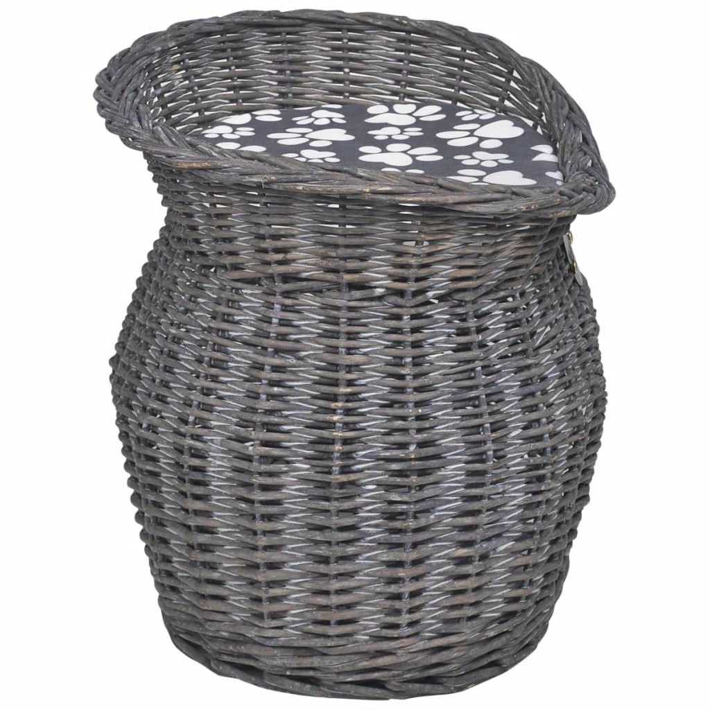 Cat set/bed/scratching post, with cushion, wicker