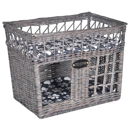 Cat set/bed/scratching post, with cushion, wicker