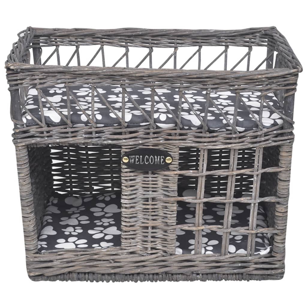 Cat set/bed/scratching post, with cushion, wicker