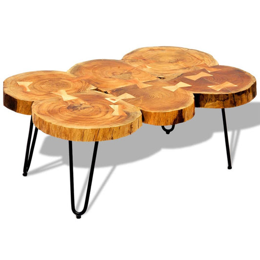 Coffee table, 35 cm, 6 knobs, solid sheesham wood