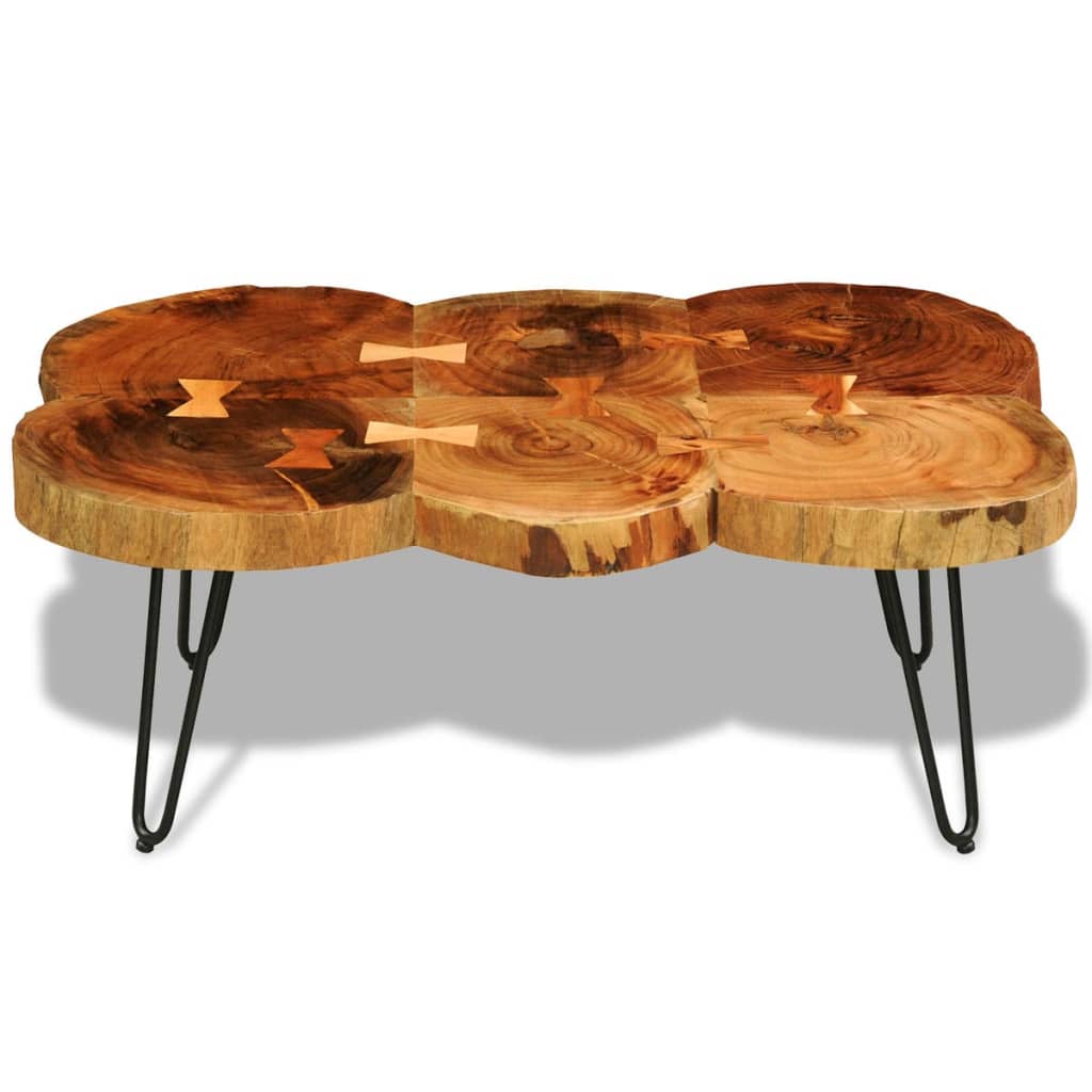 Coffee table, 35 cm, 6 knobs, solid sheesham wood