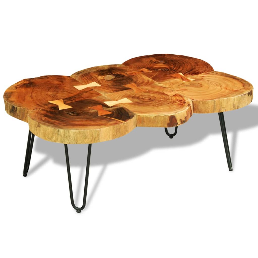 Coffee table, 35 cm, 6 knobs, solid sheesham wood