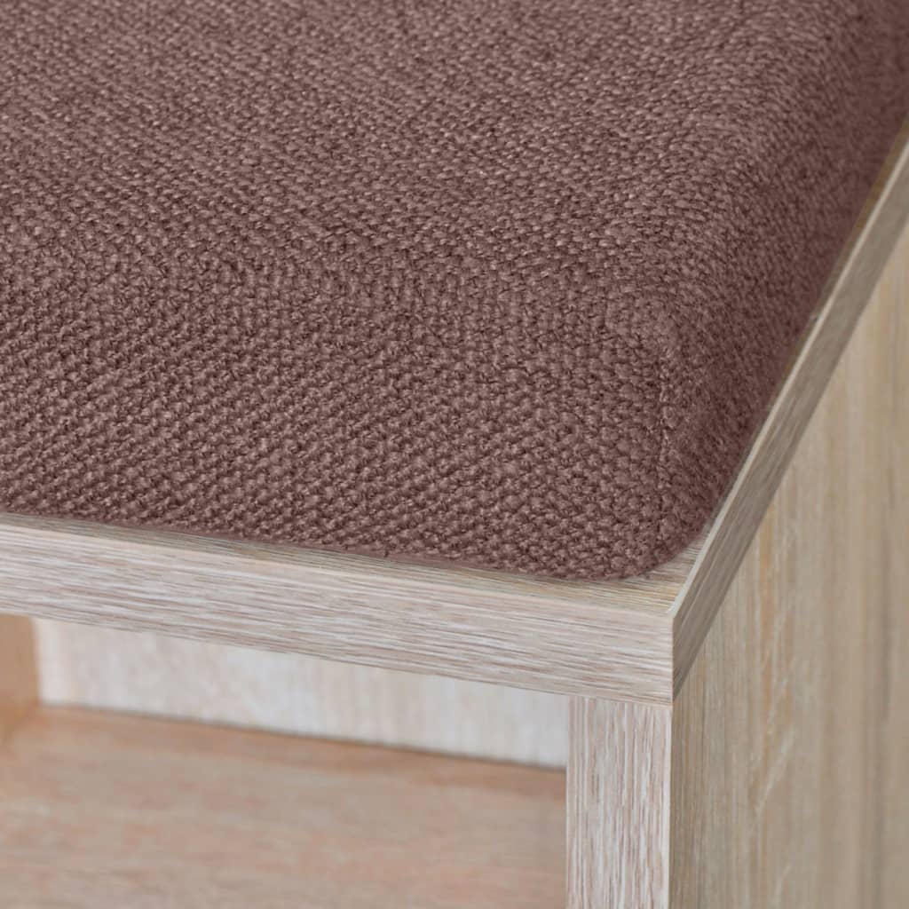 Shoe storage bench, 10 compartments, oak color