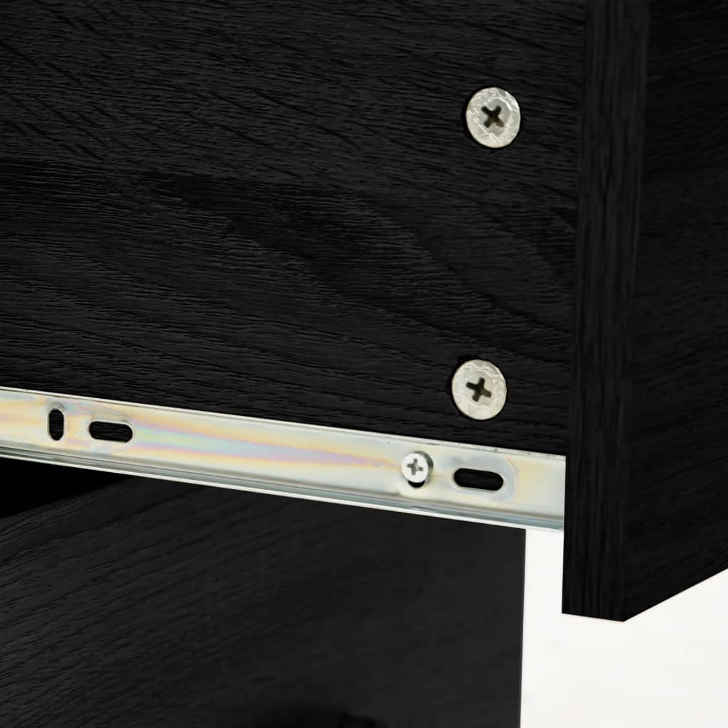 vidaXL Set mobilier de baie, 5 piese, negru, lemn prelucrat