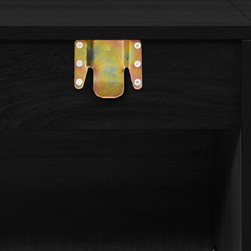 vidaXL Set mobilier de baie, 5 piese, negru, lemn prelucrat