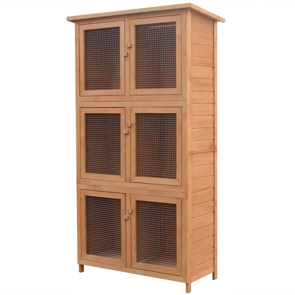 Cage for rabbits and other animals, 6 rooms, wood