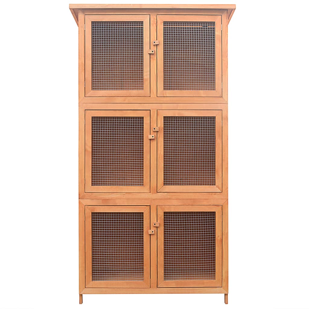 Cage for rabbits and other animals, 6 rooms, wood