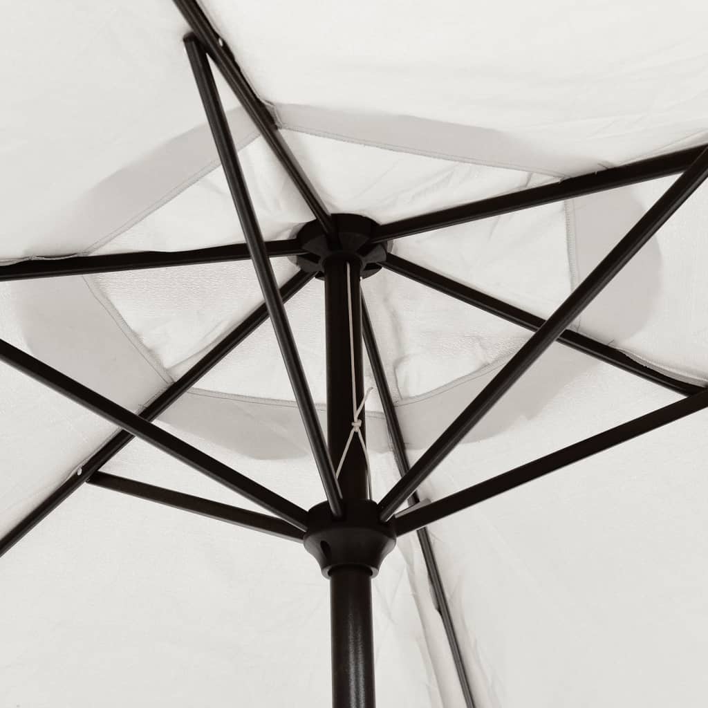 Umbrelă de soare de grădină în consolă cu LED, alb nisipiu, 3 m