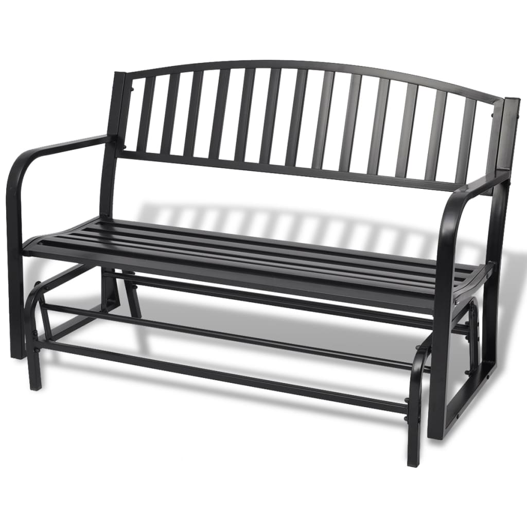Rocking bench, black, steel
