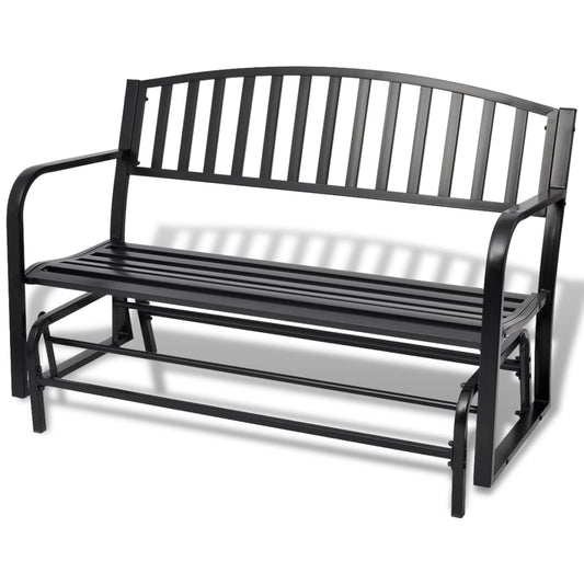 Rocking bench, black, steel