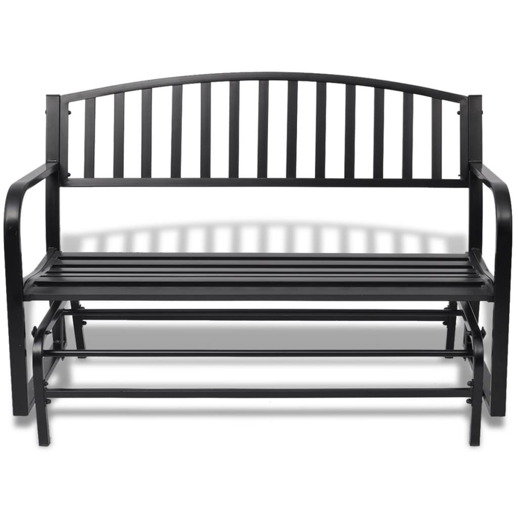Rocking bench, black, steel