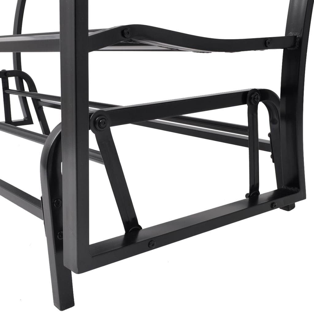 Rocking bench, black, steel