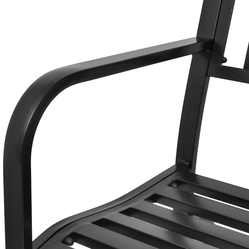 Rocking bench, black, steel