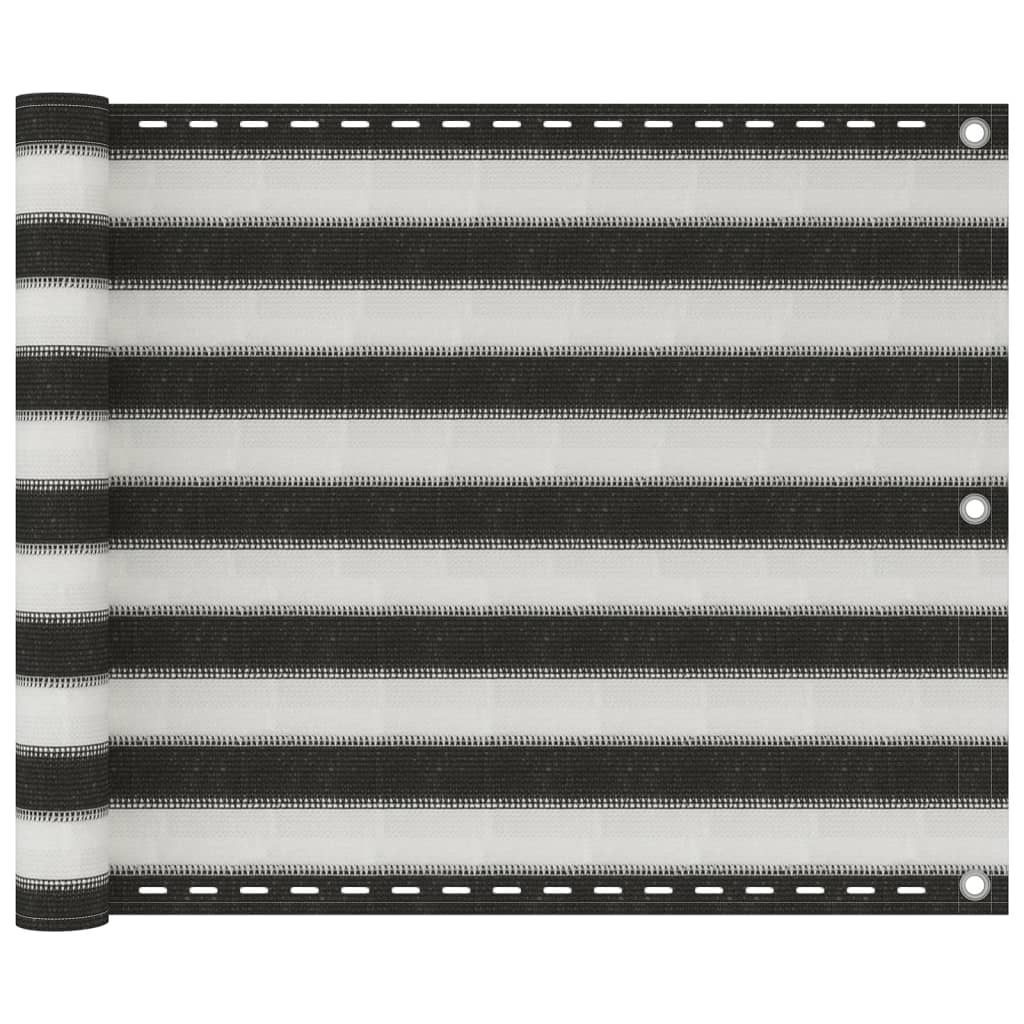 Prelată pentru balcon din HDPE, 75 x 400 cm, antracit și alb