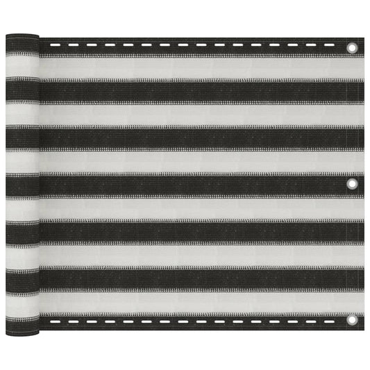 Prelată pentru balcon din HDPE, 75 x 400 cm, antracit și alb