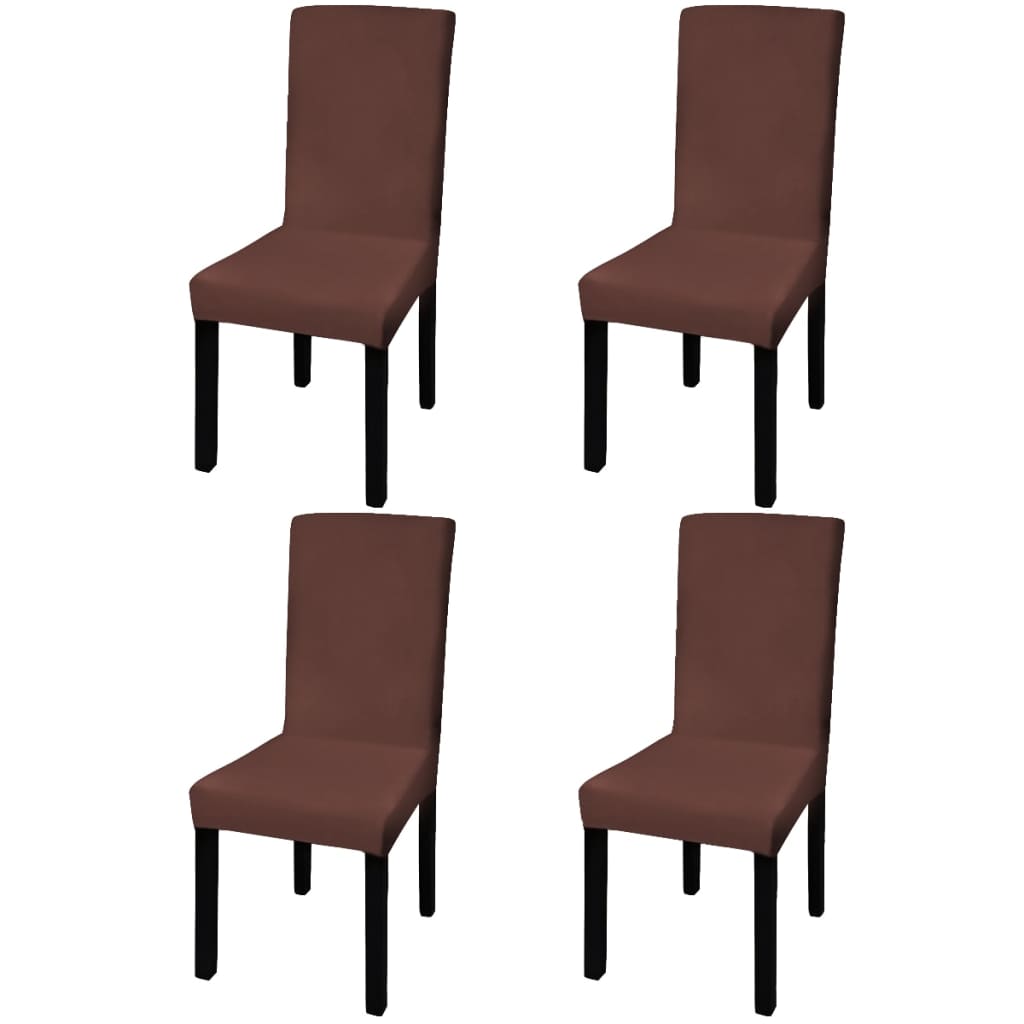 Straight elastic seat covers, 4 pcs., brown