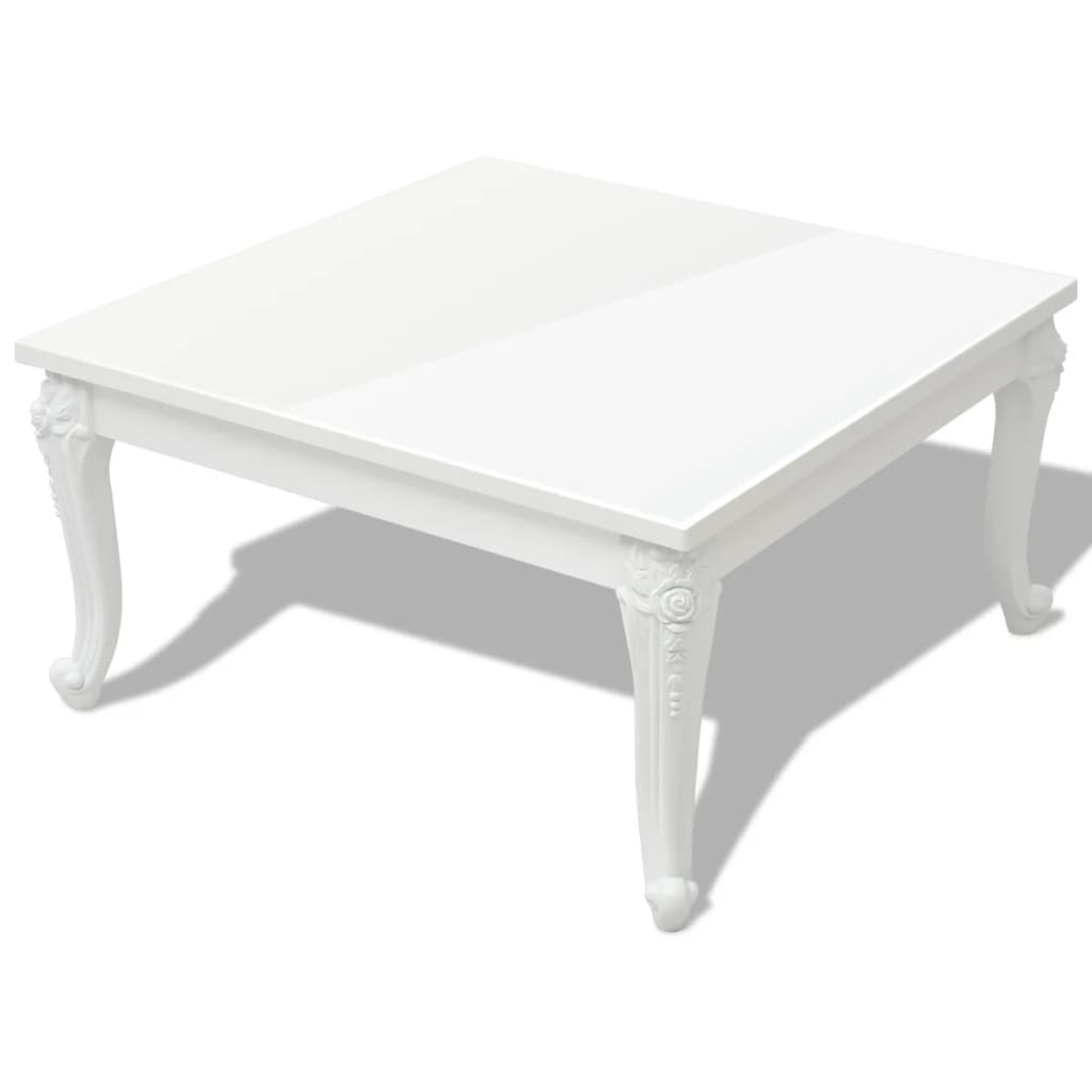 Glossy coffee table, 80 x 80 x 42 cm, white