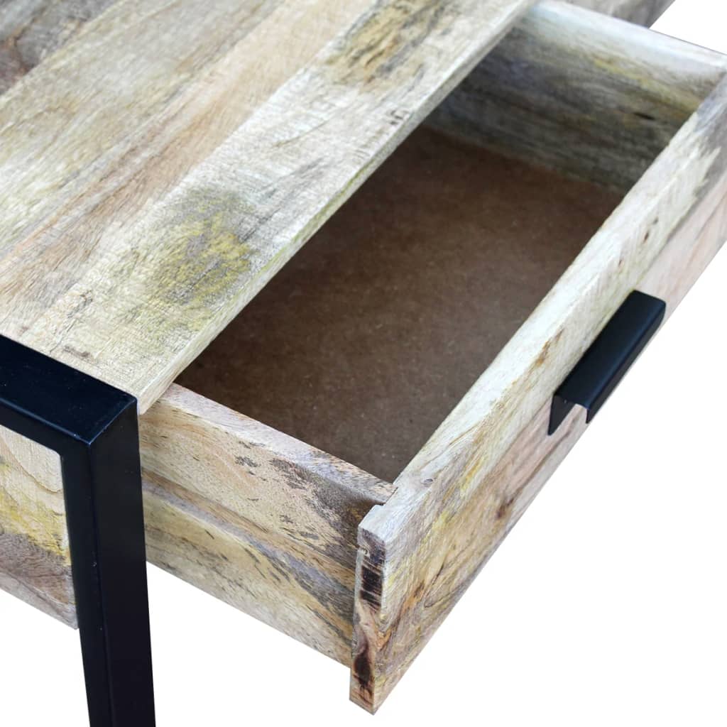 Coffee table with 2 drawers in solid mango wood, 100x60x40 cm