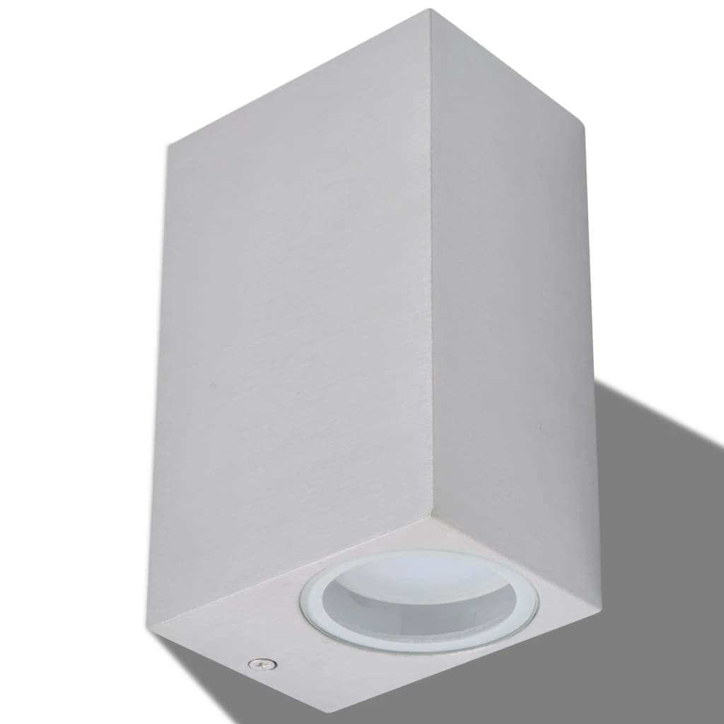 Corp iluminat LED perete exterior 2 buc, pătrat, sus/jos